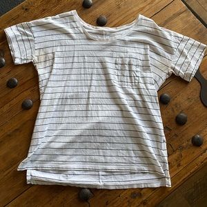 White and Black Striped Tee
